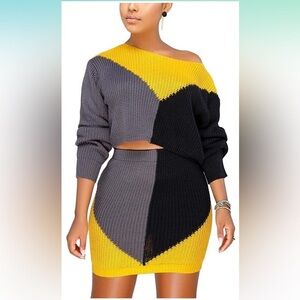 Cosygal Women’s Casual Colorblock Knit Two-Piece Set Size S